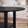 thumbnail image 3 of Best Choice Products 42" Round Drop Leaf Dining Table For 4, Solid Wood Expandable Table W/ Storage Shelf - Black, 3 of 9
