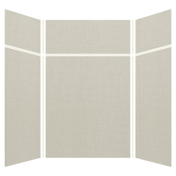 Transolid Expressions 60" X 60" X 96" 6-Piece Tub/Shower Wall Kit with Extension Kit, Cameo