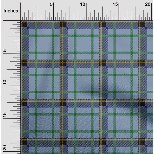 oneOone Cotton Poplin Fabric Tartan Check Print Sewing Fabric BTY 42 Inch Wide