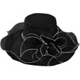 thumbnail image 4 of HeeHom Kentucky Derby Hat for Women - Elegant Organza Fascinator with Wide Brim, Vintage Floral Church Hat for Easter, Tea Parties, Weddings & Summer Sun Beach, 4 of 5