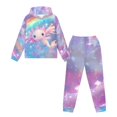 thumbnail image 4 of Uorisanigo Girls Boys Clothes 2 Piece Long Sleeve Hooded Cute Axolotl Rainbow Sweatshirt Top and Sweatpants Cozy Fall Winter Pullover Sweatsuit Kids Youth Matching Set, 4 of 7