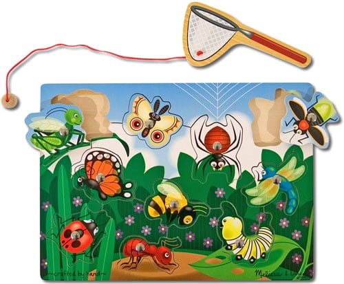 Melissa & Doug Magnetic Wooden Bug-Catching Puzzle Game (10 pcs)