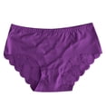 thumbnail image 1 of Gibobby Calzones de encaje para mujer Ropa interior interior sin de patchwork de encaje de seda de hielo para mujer(Morado,Talla única), 1 of 3