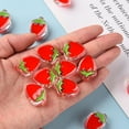 thumbnail image 6 of 100 pc Transparent Enamel Acrylic Beads Strawberry Mixed Color 25.5x19x9mm Hole: 3.5mm, 6 of 7