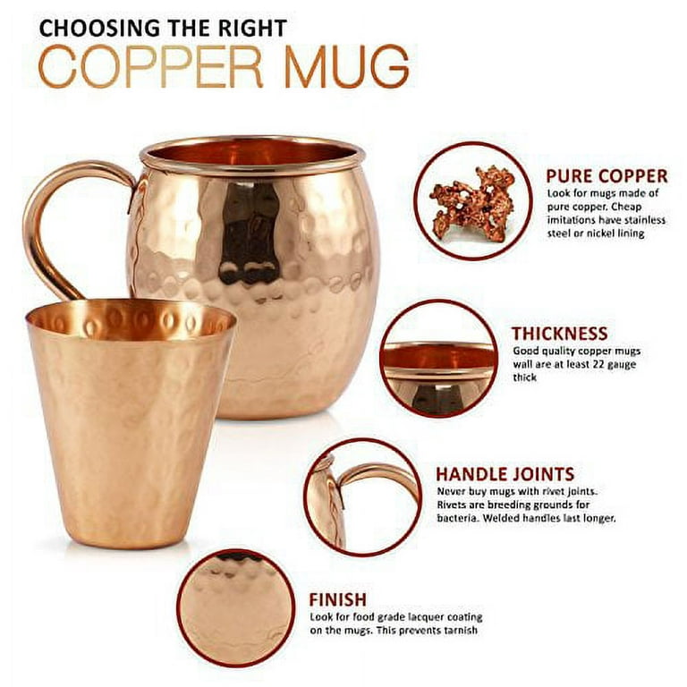 Pure Solid Copper Mugs 16oz Drinking Cup