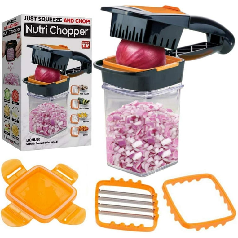  Nutrichopper with Fresh-keeping container Vegetable Chopper  Onion Chopper Egg Slicer - Chops, Slices, Cubes, Wedges Multi-purpose Food  Chopper with Stainless Steel Blades Veggie Chopper As Seen On TV: Home &  Kitchen