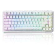 ATTACK SHARK X82PRO HE 75% Wireless Rapid Trigger Magnetic Keyboard, 8K Wired Gaming Keyboard, Hall Effect Switches Adjustable Actuation, QWERTY, RGB Backlit, C01 RGB Coiled Cable -White