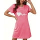 thumbnail image 1 of Camisón corto de mujer, vestido de largo medio con estampado de moda, camisón corto extragrande de mujer, camisón de manga corta con estampado de pecho a la moda, camisón de mujer, 1 of 6