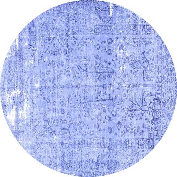 Ahgly Company Indoor Round Persian Blue Traditional Area Rugs, 8' Round
