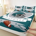 thumbnail image 3 of jejeloiu Rugby Helmet Twin 3-Piece Reversible Kids Football Sport Sheet Set, 3 of 7