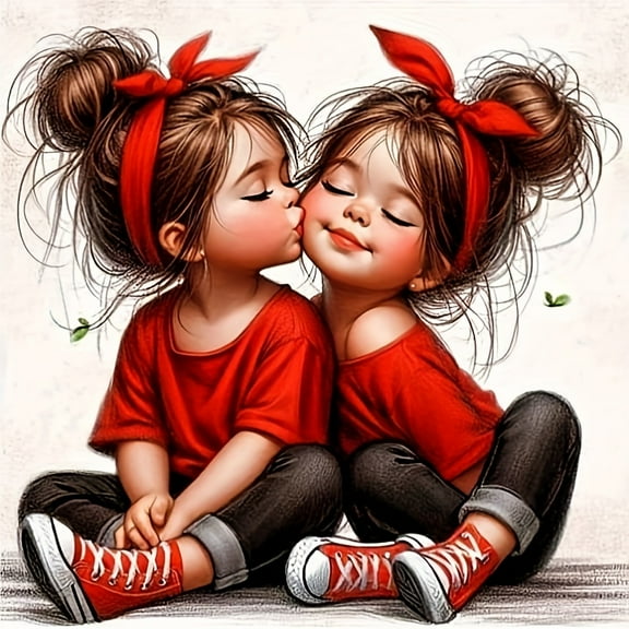 5D DIY Artificial Full Diamond Painting Set - Adult Beginner, Good Sisters Diamond Art, Sparkling Rhinestone, for Home Wall Decor & Gift - Perfect for Art Lovers & Adults