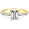 thumbnail image 3 of 1 Carat IGI Certified Emerald Shape Lab Grown Diamond Engagement Ring | 14K Yellow Gold |Amy Tapered Eternity Diamond Ring | FG-VS1-VS2 Quality Friendly Diamonds, 3 of 4