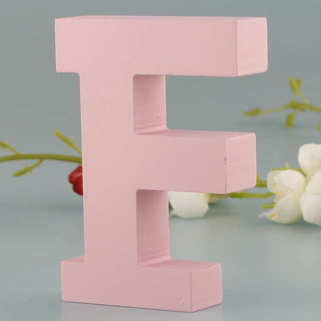 Letras de Alfabeto Madera Rosa 26 para Habitación de Decoraciones de Habitación de Ni F