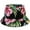 J618-Black-Flower, variant on Reversible Bucket Hat For Men Women Summer Travel Beach Outdoor Fishing Hat 100% Cotton - J615-Light BLue