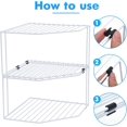 thumbnail image 5 of Estante organizador apilable de esquina de 2 niveles para cocina, 2 unidades, estante de almacenamiento para gabinete, estantes, mostrador de cocina y estante para gabinete, organizador de, 5 of 5