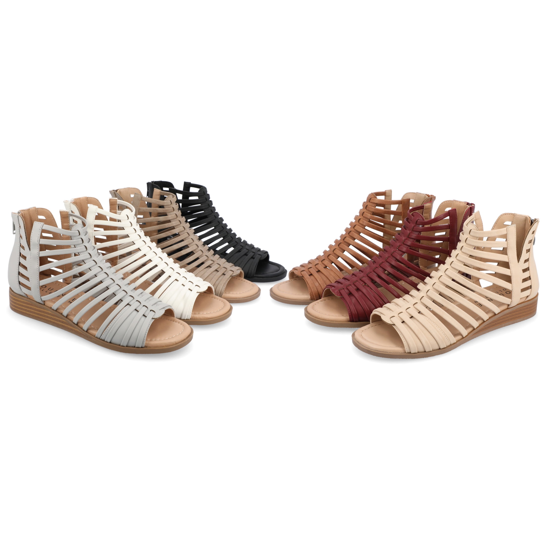 Journee Women's Delilah Tru Comfort Gladiator Wedge Sandals, Wide Width Available