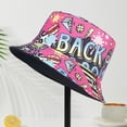 thumbnail image 4 of Chapeau de Seau pour la Protection Solaire Chapeau de Pêcheur pour l'Été Rétro Graffiti Chapeau de Seau Réversible pour les Hommes Femmes Pêcheur à Large Bord, 4 of 5