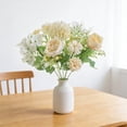 thumbnail image 5 of Artificial Flowers Rose Decor Bouquet 11.81 Inches for Wedding Home Decoration, Plastic Fake Flowers for Living Room, 5 of 6