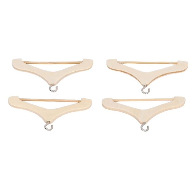 Colgador de abrigos en miniatura, escala 1/12, Estilo Vintage, portátil, Triple madera, casa de muñecas, juguetes para modelo de micropaisaje, 4 Uds.