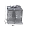 thumbnail image 2 of Cake Box, 5Pcs 8×8×9Inch Clear Cake Boxes with Ribbon, 8 Inch Cake Box for 6-7 Inch Cake Packing Carry, Clear Gift Boxes Display, 2 of 7
