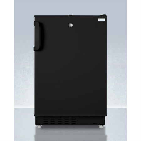 20  wide built-in undercounter ADA compliant refrigerator-freezer in black with a front lock