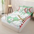 thumbnail image 2 of Homewish Green Ices Cream Baseball Zipper Full Size Comforter Sets with Fitted Sheet and 2 Pillowcases,Boys Ball Sport Theme Zipper Bedding Set For Kids,Reversible,4 Pieces, 2 of 7