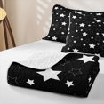 thumbnail image 4 of Manfei Lovely Stars Twin Quilt Set,Cute Cartoon Themed Twin Coverlet Set,Black White,Black Reversible,2pcs,1 Bedspread and 1 Pillowcase, 4 of 7