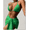 Green, variant on Women 3 piece Swimwear Halter Triangle Bikini Swimsuit With Beach Skirt Green XL