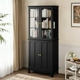 thumbnail image 4 of HLR 72" Modern Black Cupboard with Adjustable Shelves, Elegant Storage Cabinet, 4 of 7