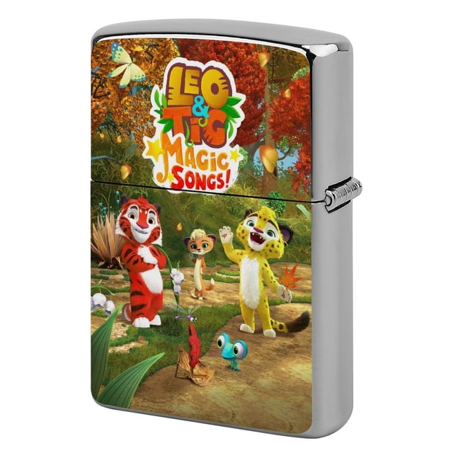 Leo y Tig-theme Copper Metal Lighter Shell, Premium Replacement Refillable Lighter Case with Durable Metal Construction, Compatible with Zippo and Most Standard Lighter Models