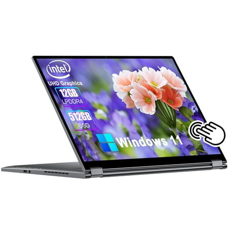 CHUWI FreeBook 13.5" Touchscreen Laptop 512GB SSD 12GB RAM,360° Rotation Foldable,Windows 11,2 in 1 Notebook Tablet Computer PC,1TB SSD Expand,Full Metal