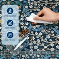 thumbnail image 6 of 4x6 Washable Area Rug for Living Room, Floral Large Entryway Kitchen Rug Non Slip, Ultra Soft Stain Resistance Carpet for Bedroom Laundry Room, Dark Blue, 6 of 6