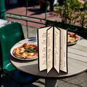 WeChef 30 pack 4.25x11 Restaurant Menu Book Covers 4 Page 8 View Book Style for Cafe Hotel Bar Black