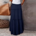 thumbnail image 4 of Women's Maxi Skirt A Line Tiered Long Elastic Waist High Swing Beach, 4 of 9