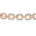 thumbnail image 2 of CARATS FOR YOU 1.01 CT Natural Diamond Two Tone Design in 10K Gold 7" inches Hexagon Link Tennis Bracelet . (Color-IJ, Clarity-I2-I3), 2 of 5