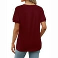 thumbnail image 6 of cfhntfmh T Shirts for Women V Neck Dressy Casual Blouses Pleated Short Sleeve Summer Tops Loose Fit Basic Clothes, 6 of 6
