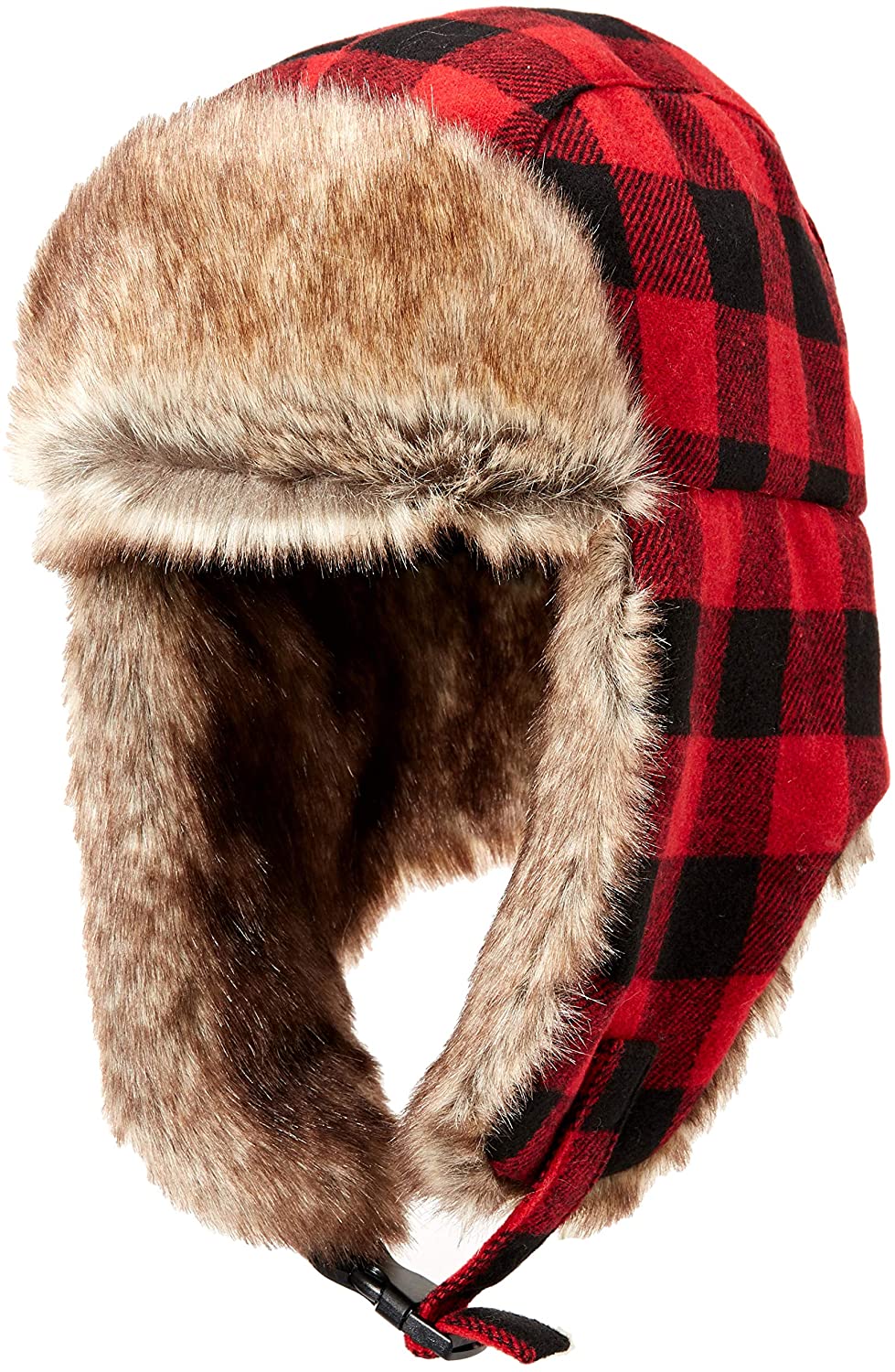 Essentials Mens Trapper Hat with Faux Fur Cold Weather Hat