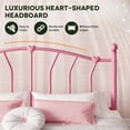 thumbnail image 6 of Einfach Queen Bed Frame, Metal Platform Bed with Heart-Shaped Headboard and Footboard, 12.6'' Under-Bed Storage Space, No Box Spring Needed, Pink, 6 of 11