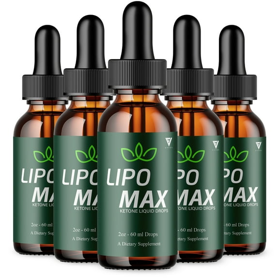 (5 Pack) Lipo Max Advanced Drops, LipoMax Premium Daily Overall Health Formula Support Supplement (10oz)