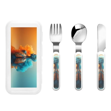 

Salouo Surreal Body Art Pattern 3 Pieces Toddler Utensils Kids Silverware Set Stainless Steel Utensils for Kids Children Safe Spoons Forks & Knife Dishwasher Safe