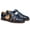 Dark Blue, variant on Men's Wide Width Leather Gladiator Sandals, Breathable Closed-Toe Casual Beach Shoes, Comfortable Summer Footwear for Walking, Travel, and Outdoor Use
