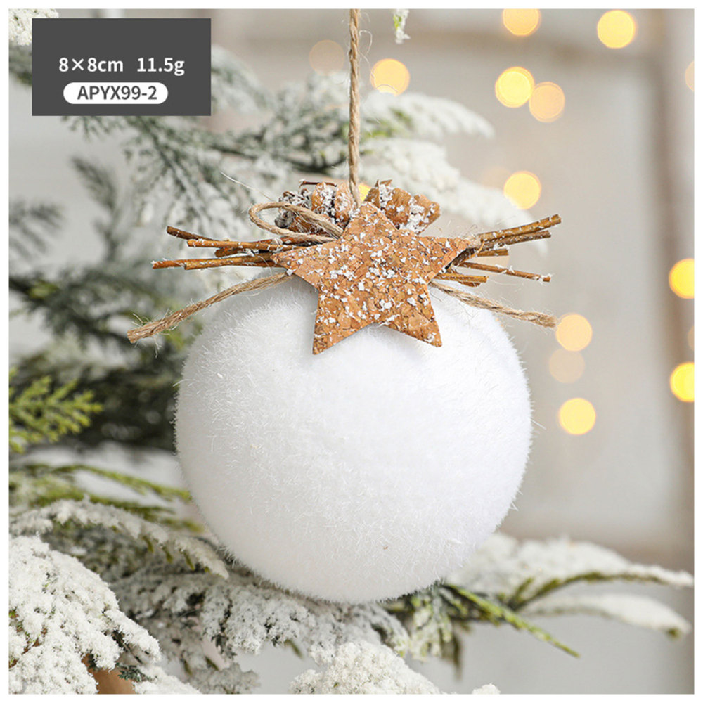 Christmas Foam Ball Ornaments White Waterdrop Snowball Bell Snowflake