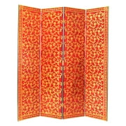 Wayborn Golden Vine Room Divider in Red and Gold
