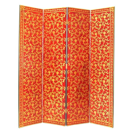 Wayborn Golden Vine Room Divider in Red and Gold