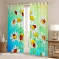 thumbnail image 2 of Homewish Chic Flower Daisy Black Out Curtains for Kids Children Teens,Red Ladybird Curtains Pack of 2 (42x63 Each),Abstract Watercolor Gradient Bedroom Curtains,Lightweight Room Decor, 2 of 6