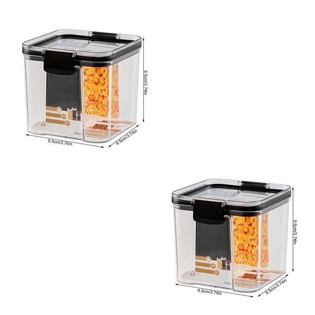 Wosthever Contenedor de almacenamiento de cereales de 460ML/700ML/1300ML/1800ML, caja hermética para alimentos frescos, tarro cuadrado Type1 NO1