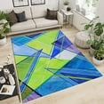 thumbnail image 3 of Fluorescence Green Blue Irregular Geometric Rug, Area Rug, Modern Abstract Art Indoor Decor Carpet, Washable Soft Comfortable Rug For Teen Boys Room Nursery Bedroom Living Room, 3 of 6