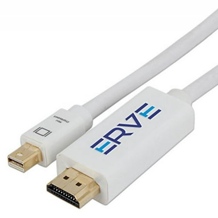 ERVE 5ft Mini DisplayPort to HDMI Cable, Mini DP to HDMI, Thunderbolt Compatible, Full HD 1080p, 4K support, Connect your MacBook with your Full HD (Best Way To Connect Macbook To Tv)