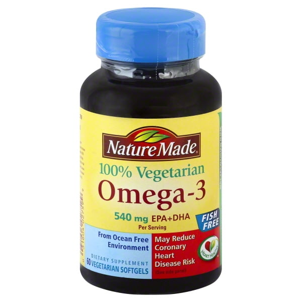 Nature Made Vegetarian Omega3 540 mg EPA+DHA, Softgels 60 ea