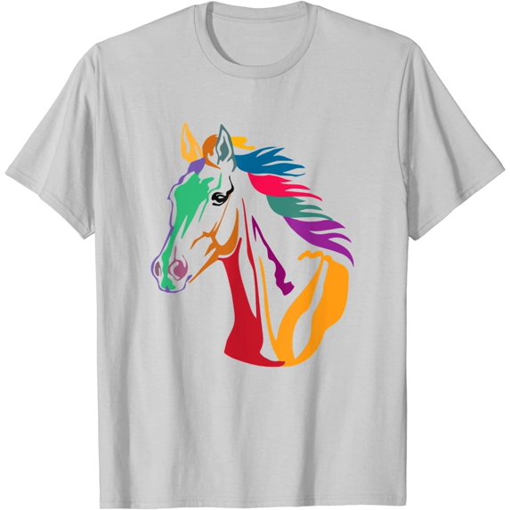 Colorful Cute Love Horse Head for Men Women Kids Girls Boys T-Shirt